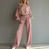 Conjunto de Moletom Casual Minimalista Curto e Longo e Calça Wide-Leg Novo Europeu e Americano Outono/Inverno 2026