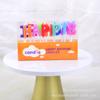 Feliz cumpleaños Vela colorida con letras en inglés bañada en oro Pastel de feliz cumpleaños dorado Decoración de mesa de postres