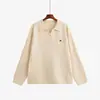 Tricô com Gola Polo para Trabalho Tamanho Plus Size Estilo Inverno 2026 Para Mulheres Plus Size Suéter Solto Casual Versátil 25261