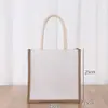 Bolsa de Lino Dibujo a Línea Pintado a Mano Bolsa de Lienzo Lista para Usar Bolso Creativo para Niños Hecho a Mano DIY Pintura Graffiti