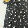 Tecido Veludo Estampado Floral Pequeno Base Preta Retrô Coletes Roupas de Exterior Femininas Calças Camisas Tecido Estampado Em Estoque