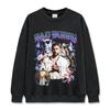 Camiseta de Manga Curta Estilo Retro Americano Bad Bunny Estampada Lavada Algodão Pesado Gola Pequena Top