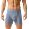 Bóxer para hombre de lujo sin costuras de color sólido largo, ropa interior deportiva suave de malla transpirable para hombre, modal