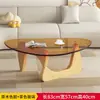 Diseño minimalista, moderno y simple de madera maciza, con una mesa de centro redonda con tapa de cristal templado, ideal para apartamentos pequeños y salas de estar