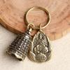 Llavero de Campana de Latón Zodiaco Doble Campana de Dragón Colgante para Llave de Coche Colgante Pequeño Joyería Regalo