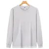 Camisa de Outono 260g Ajustada Casual de Algodão de Fibra Longa de Xinjiang, Camiseta Lisa de Gola Redonda Manga Longa, Top Masculino com Punho, Camisa de Base