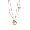 [18] Collar de perlas de temperamento simple francés colgante de concha geométrica estilo palacio retro joyería de cuello con cierre OT