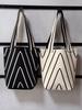 Bolso de Hombro Ondulado de Nicho Nórdico Bolso Tote de Gran Capacidad Bolso Abierto de Tejido Fino Bolso Cubo para Viajes Diarios para Mujer