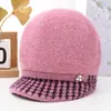 Gorro de Invierno para Mujeres de Mediana Edad y Mayores Abuela Mamá Persona Mayor Gorro Cálido Más Terciopelo Protección contra el Frío Lana Gorro de Punto para Señora Mayor