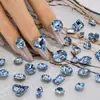 Lote Misto K9 Plano de Reposição Alta Qualidade Azul Claro Manicure Formato Especial Fundo Pontiagudo Diamante Lote Inteiro Brilhante Grande Diamante Coração Diamante de Vidro para Manicure
