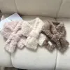 Bufanda Cruzada 2025 Estilo Coreano Ulzzang Chica Suave Bufanda de Felpa Cálida para Mujer Otoño e Invierno Linda y Versátil Estudiantes