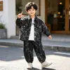 Estilo Coreano Chico Malo Bebé Tinta Lavado Tie-Dye Mezclilla Conjunto de Tres Piezas Retro Suave Mezclilla Cotidiano Ropa para Niños Versátil Moda