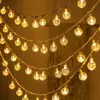 Nuevas Luces de Cadena de Estrellas de Bola de Cristal Solares para Acampar al Aire Libre, Luces Impermeables de Cielo Estrellado, Luces Decorativas de Ambiente para Jardín