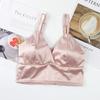 Nuevo fondo satinado europeo y americano para mujer, cuello en V, espalda plisada, sexy, hermoso chaleco de espalda, top tubo