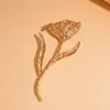 Broche de Flor de Rosa Estilo Metal Transfronterizo Europeo y Americano, Sensación de Lujo Ligero y Gama Alta, Accesorio Único y Elegante para Traje
