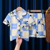 Cárdigan de Niña del Sudeste Asiático Pijama de Botones Verano para Niñas Imitación de Algodón Delgado Manga Corta Estilo Occidental Ropa de Casa para Niñas