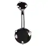 Piercing de Ombligo Acero de Titanio DIY Corazón Incrustado de Circonita Joyería para Piercing Corporal, Hipoalergénico, Venta al por Mayor Transfronteriza
