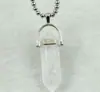 Pendente de pedra de cristal natural transfronteiriço ágata coluna hexagonal bala aço inoxidável europeu e americano colar bola de aço Amazon ebay