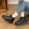 Zapatos de Algodón Nuevos de Invierno para Madres de Mediana Edad y Mayores Botines Cortos de Estilo Chino Retro para Mujer Zapatos de Algodón Cálidos Engrosados para Mujeres de Mediana Edad y Mayores