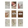 Anillo elegante con acabado cepillado para mujer, versátil para apilar, anillo de lujo ligero exquisito estilo ins, popular en Xiaohongshu, anillo de moda para el dedo índice