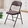 Silla plegable, taburete electrochapado, silla para uso doméstico con respaldo, silla de comedor, silla de conferencia vintage para oficina, silla de computadora, plegable