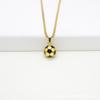 Collar sencillo de moda transfronteriza con colgante de copa del mundo de fútbol de acero inoxidable, cadena de clavícula, collar de aleación chapado en color