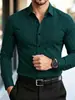 Camisa de Manga Larga Rayada Casual de Negocios para Hombre Nueva Camisa Elástica en Cuatro Direcciones