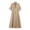 Vestido Elegante de Moda 2026 Estilo Europeo y Americano Transfronterizo con Cinturón para Mujer que Ceñe la Cintura 2298167