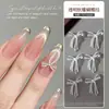Accesorio de lazo blanco translúcido para decoración de uñas, popular en línea, rosa puro y deseable, decoración de uñas simple con lazo de mariposa de cinta