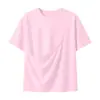 Camiseta de Manga Corta con Bolsillo Grande, Corte Holgado, Top Casual de Hombro Caído para Verano, Puede Guardar Artículos para Mascotas y Teléfono, Versátil y Moderno