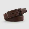 Nova Correia de Couro Masculina Acessório de Alta Qualidade com Textura de Pedrinhas Preenchida com Resina Versátil Correia para Jeans Fabricante Atacado