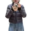 Jaqueta curta de algodão com enchimento, estilo Kendou, nova, acinturada, para mulheres, solta e grossa, com gola alta, perfeita para baixinhas, estilo trendy do Instagram