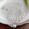 Guofeng Belleza Vintage Alta Calidad Perla Blanca Australiana Artificial Diseño Tejido Collar Cadena para Clavícula Cadena de Noche