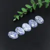 Temu Transfronteiriço Amazon Anel Oval de Pedra Natural Superfície 18*25 Anel de Contas de Cristal Incrustado com Pedras Semi-Preciosas DIY