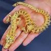 Adornos de dragón dorado de cinco garras de aleación pueden ser móviles para ganar dinero Manillar de dragón chino Decoraciones de escritorio para oficina en casa