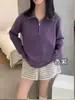 Suéter de Punto con Media Cremallera y Solapa, Estilo Otoño Nuevo, Suéter Holgado de Punto Estilo Perezoso para Mujer