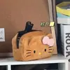 Nueva linda bolsa de lápices de peluche de Hello Kitty con dibujos animados japoneses, bolsa de almacenamiento de papelería de gran capacidad, caja de papelería para estudiantes