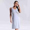 Pijama Nuevo para Mujer 2025 Comercio Exterior Pijama Camisola de Rayón con Encaje de Color Sólido para Mujer Venta al por Mayor Transfronteriza