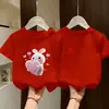 Camiseta Trendy de Nuevo Estilo 2026 para Niñas Grandes, Verano Manga Corta Algodón Puro Casual Moda Top de Verano para Niños