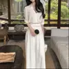 Moda de Verano 2026 Versátil Elegante Conjunto para Ir al Trabajo Top Camisa para Mujer con Pantalones de Pierna Ancha Fluidos