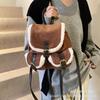Fábrica atacado mochila de alta textura 2023 outono e inverno coreano vintage fosco camurça lã de cordeiro mochila multi-bolso