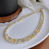 Collar de Perlas de Cultivo de Color Mixto Redondas Perfectas de Alto Brillo para Mujer, Cadena para Clavícula de Perlas Bebé de 4 mm 5 mm con Cierre de Plata 925