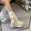 Sapatos de Algodão Quentes Antiderrapantes 2026 Novo Modelo de Inverno Nordeste Branco Aumentadores de Altura Forrados com Lã Sola Grossa Botas de Neve para Mulheres