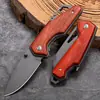 Cuchillo de Exterior Cuchillo Portátil para Supervivencia Navaja Plegable para Defensa al Aire Libre Mini Cuchillo Mango de Madera Navaja Plegable Cuchillo Afilado