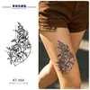 Adesivos de tatuagem simples com linha floral de suco de ervas para mulheres, à prova d'água, duradouros, com um toque de alta qualidade, apresentando rosas, margaridas, formas geométricas, luas crescentes e estrelas