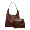 Bolsa Grande de Palha Vintage Feminina 2026 Nova Outono Versátil Bolsa de Ombro Único Simples Diária Bolsa de Ombro Único para o Trabalho