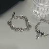 Pulsera de circón de doble capa de estilo coreano ins de moda, diseño nicho, gema negra enrollada, pulsera para parejas/novias, regalo para mujeres