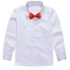 Camisa branca de algodão para meninos Roupas de desempenho de manga comprida Camisa branca feminina do ensino médio Vestido de menino para crianças Uniforme escolar do aluno