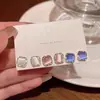 Brincos Coloridos Estilo Coreano com Zircônia Design Exclusivo de Nicho Retro Luxo Acessível Elegante Único Moda Simples Versátil
