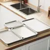 Bandeja de té de acero inoxidable con drenaje, Mesa de té pequeña para el hogar que drena agua, Juego de té Kung Fu, Bandeja de preparación en seco, Juego de doble capa